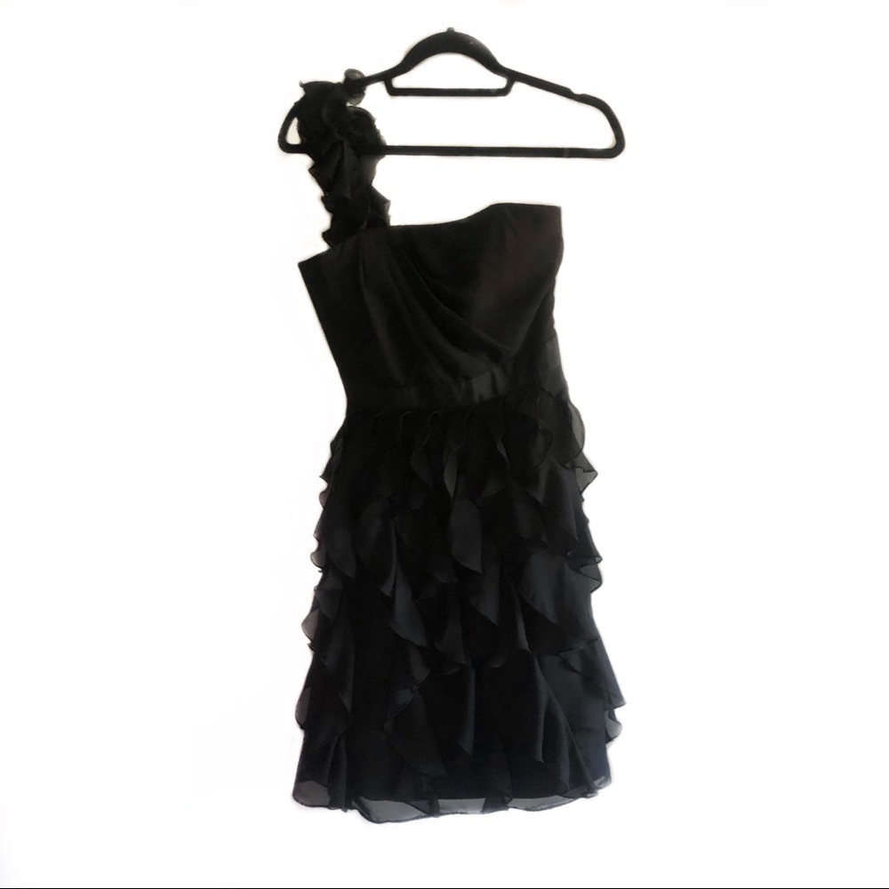 White House Black Market one shoulder black dress